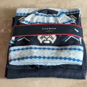 CLUB ROOM Hat and Scarf Set